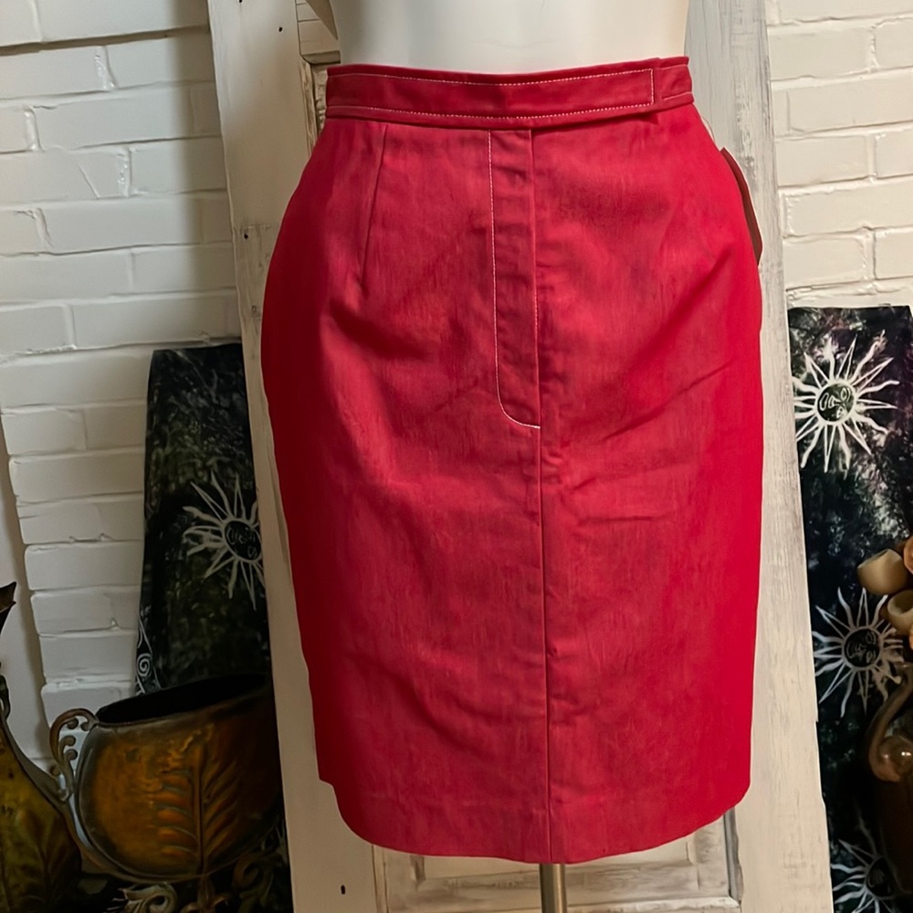 KASPER Red Denim-like Skirt